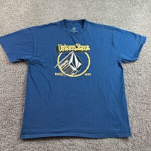 Volcom Stone Shirt Mens Extra Large Blue Skater Skateboarding Short Sleeve *